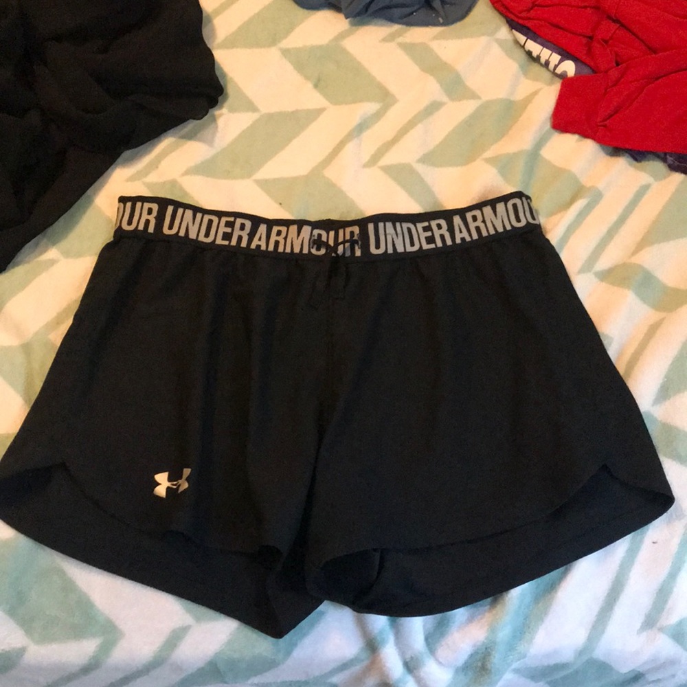 under armour running shorts!